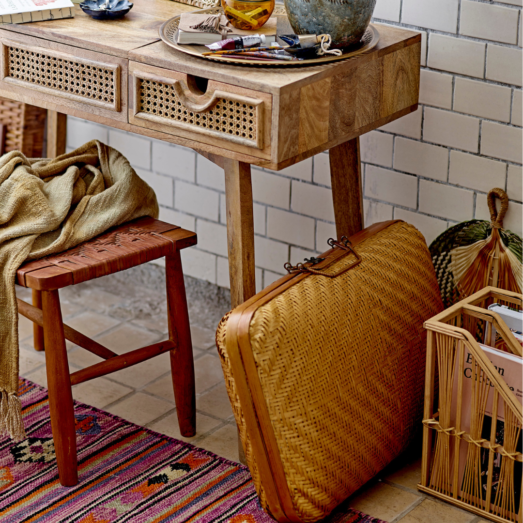 Køb Taske/Kuffert Malaga Bambus | 1.099,00 | Fri fragt over 149 kr. | Hurtig levering | Dag til dag levering | Bloomingville | Håndtaske, Opbevaring, Kurv, Rummelig