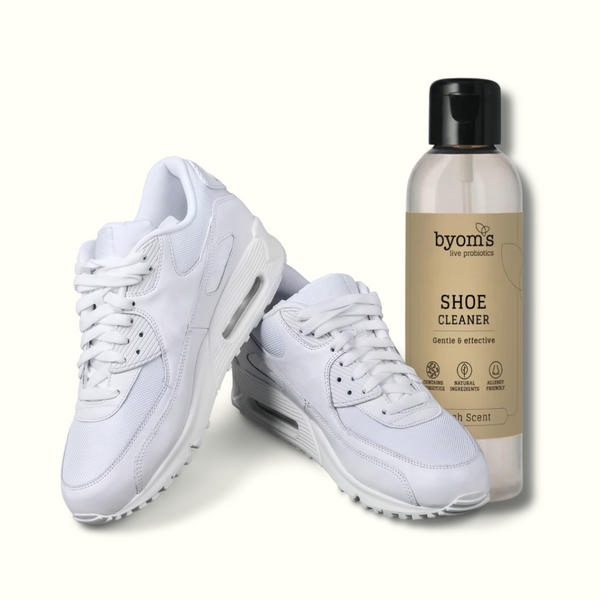 Køb Rengøringsmiddel til sko - Probiotic Shoe Cleaner - Fresh Scent | 109,95 | Fri fragt over 149 kr. | Hurtig levering | Dag til dag levering | byoms | Rengøring, Moderne rengøring, Moderne husholdning, Rengørning, Uden kemi, Probiotika, Shoe Cleaner, Sko rens