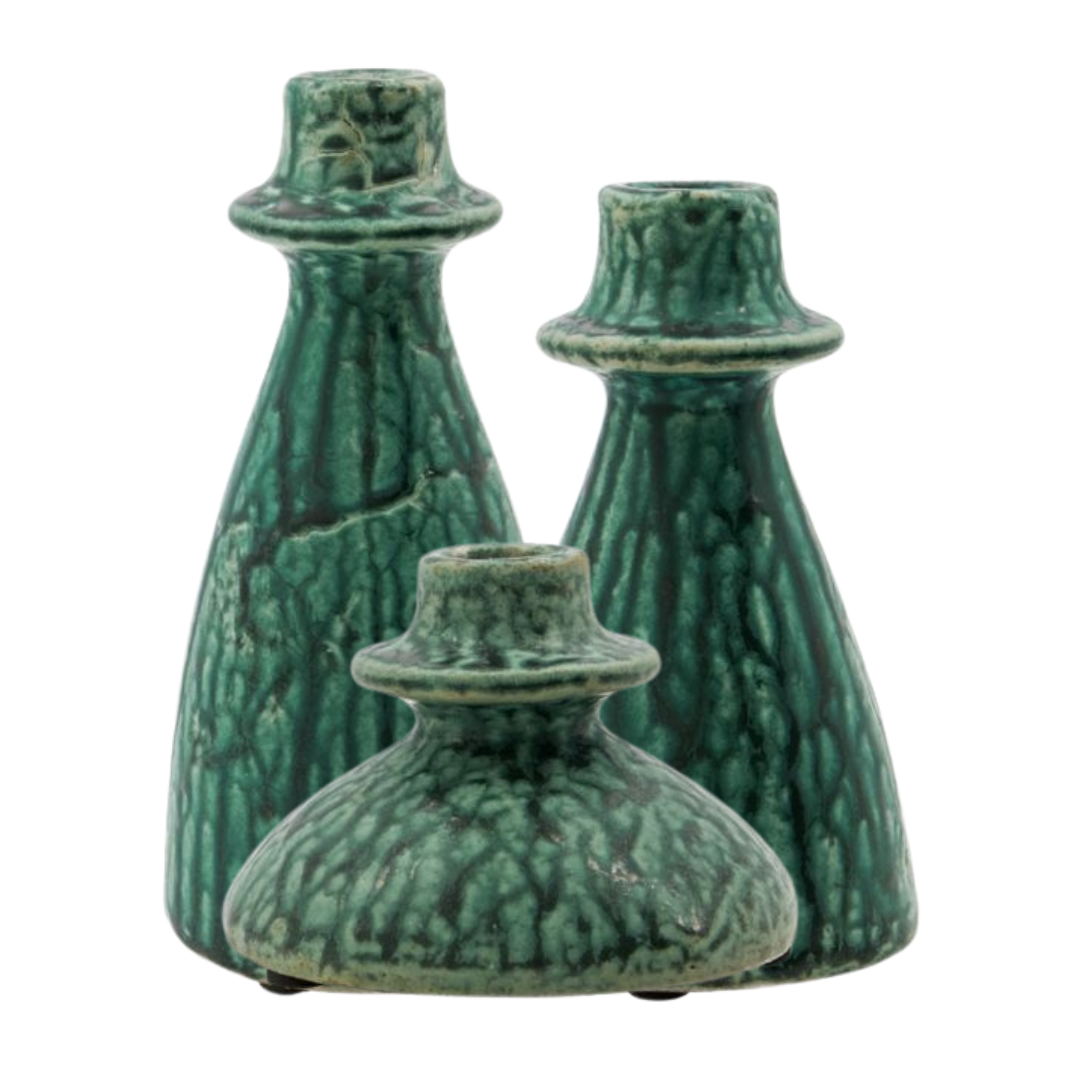 Køb Lysestage Kulu Grøn | fra 89,95 | Flere størrelser | Fri fragt over 149 kr. | Hurtig levering | Dag til dag levering | House Doctor, Stage, Kertelys, Til almindelige lys, Standardlys