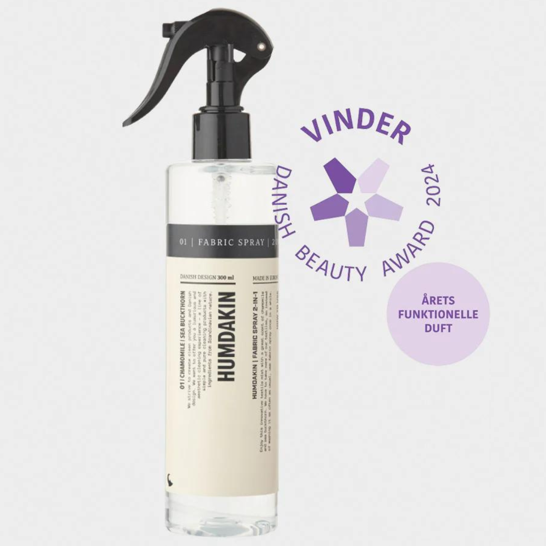 Køb Tekstil Spray // Fabric Spray 2 in 1  | TILBUD: 132,50 | Fri fragt over 149 kr. | Hurtig levering | Dag til dag levering | Humdakin | Rent og friskt uden vand, Reducerer statisk elektricitet, Room Spray, Sko Spray, Tøj Spray, Dampjern, Strygejern, Tøjdamper