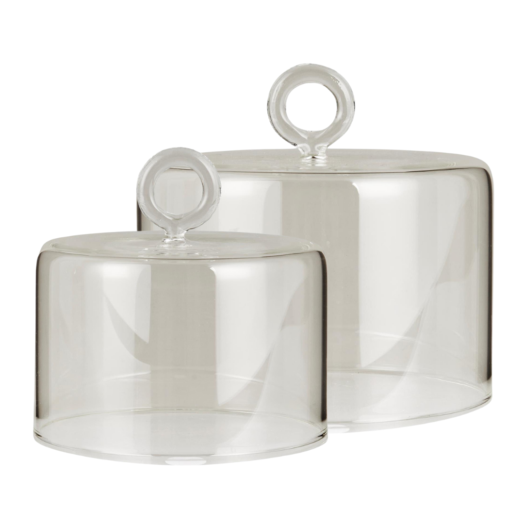 Køb Glasklokke med loop | fra 149,95 | Fri fragt over 149 kr. | Hurtig levering | Dag til dag levering | Ib Laursen | Glaskuppel, Låg til kagefad, Osteklokke, Klokke, Dekorations klokke, Foodsafe, Kan bruges til mad, Kuppel, Låg, Dække, Kagefad