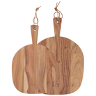 Skærebræt buttet med skaft og lædersnor akacietræ | 199,95 | Fri fragt over 149 kr. | Hurtig levering | Dag til dag levering | Ib Laursen | Bræt, Serveringsbræt, Tapasbræt, Akacietræ
