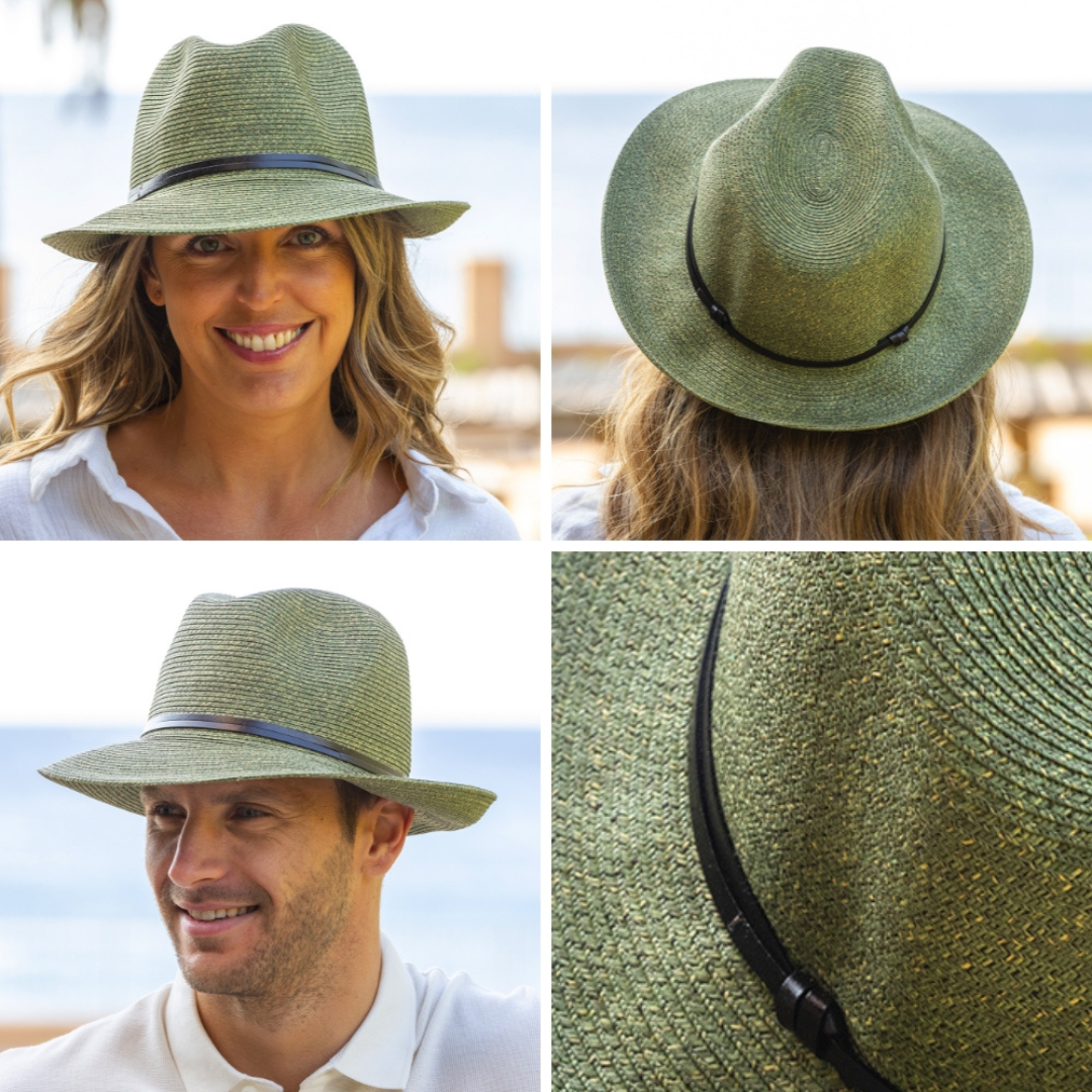 Køb Hat med læder strop | 499,00 | Findes i flere farver | Fri fragt over 149 kr. | Hurtig levering | Dag til dag levering | Travaux en cours | Tidløs, Unisex, Sommerhat, Strandhat, Solhat, Ultralet, Tekstureret papir