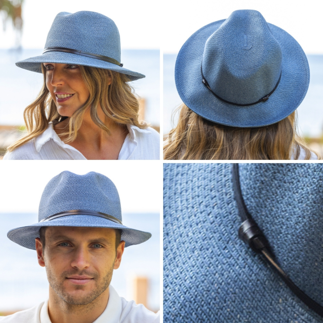 Køb Hat med læder strop | 499,00 | Findes i flere farver | Fri fragt over 149 kr. | Hurtig levering | Dag til dag levering | Travaux en cours | Tidløs, Unisex, Sommerhat, Strandhat, Solhat, Ultralet, Tekstureret papir