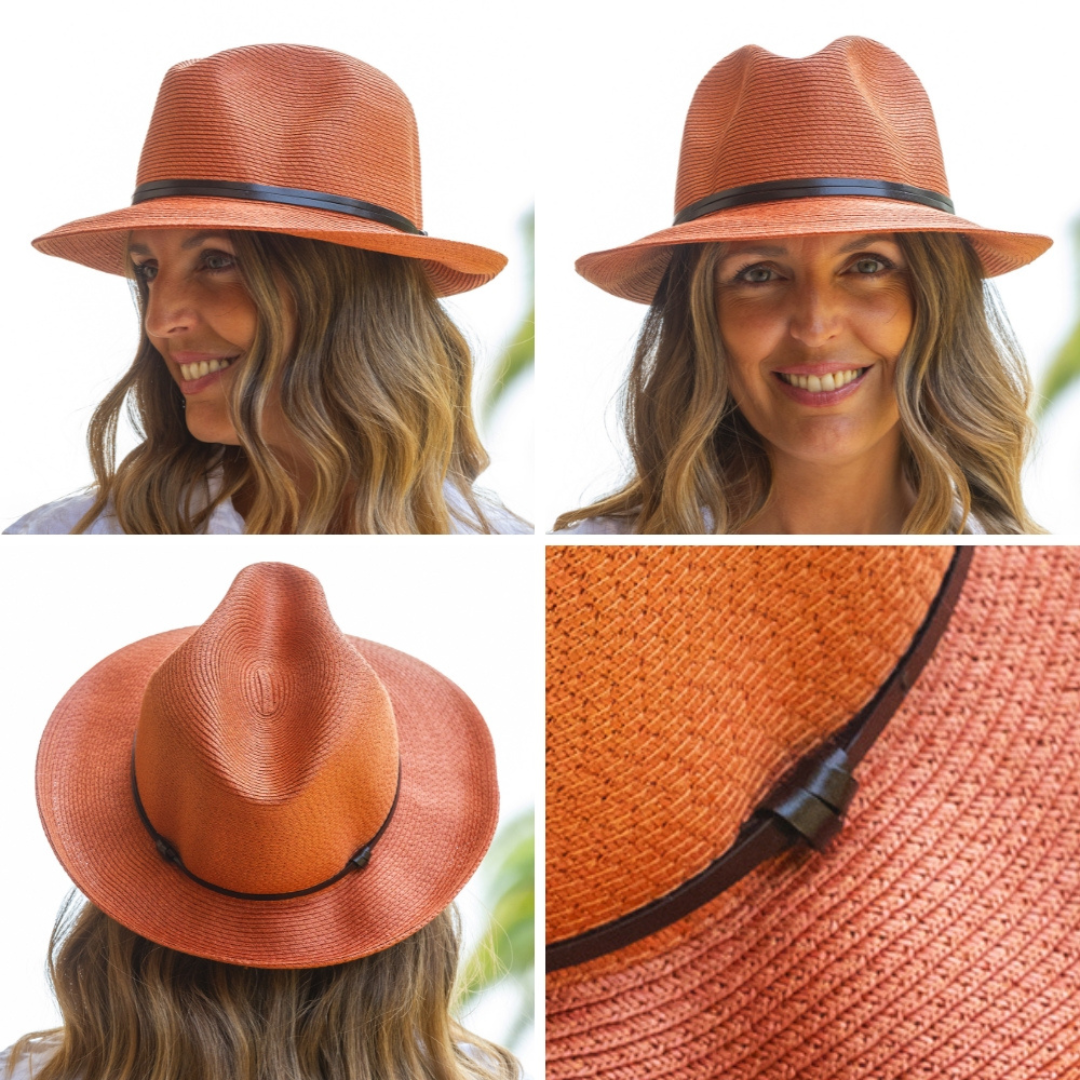 Køb Hat med læder strop | 499,00 | Findes i flere farver | Fri fragt over 149 kr. | Hurtig levering | Dag til dag levering | Travaux en cours | Tidløs, Unisex, Sommerhat, Strandhat, Solhat, Ultralet, Tekstureret papir