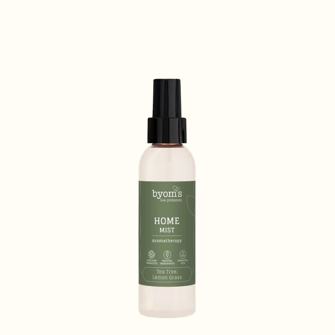 KøbLuftfrisker - Home Mist – Probiotic Aroma Therapy - Tea Tree & Lemon Grass | 129,95 | Fri fragt over 149 kr. | Hurtig levering | Dag til dag levering | byoms | Rengøring, Moderne rengøring, Moderne husholdning, Rengørning, Uden kemi, Probiotika
