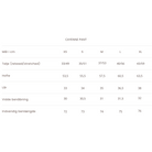 Størrelsesguide - Bukser Cayenna