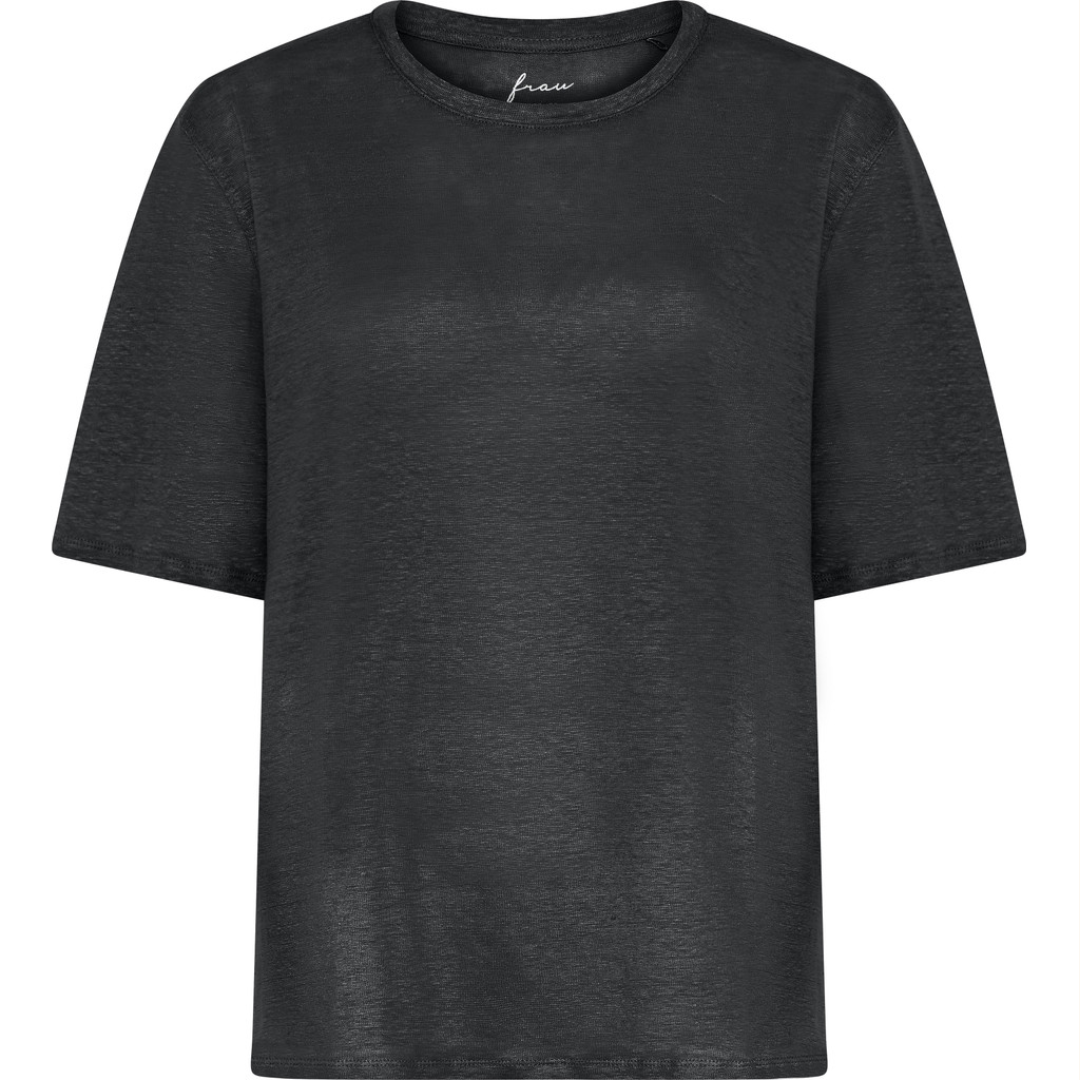 Mørkegrå T-shirt i hør
