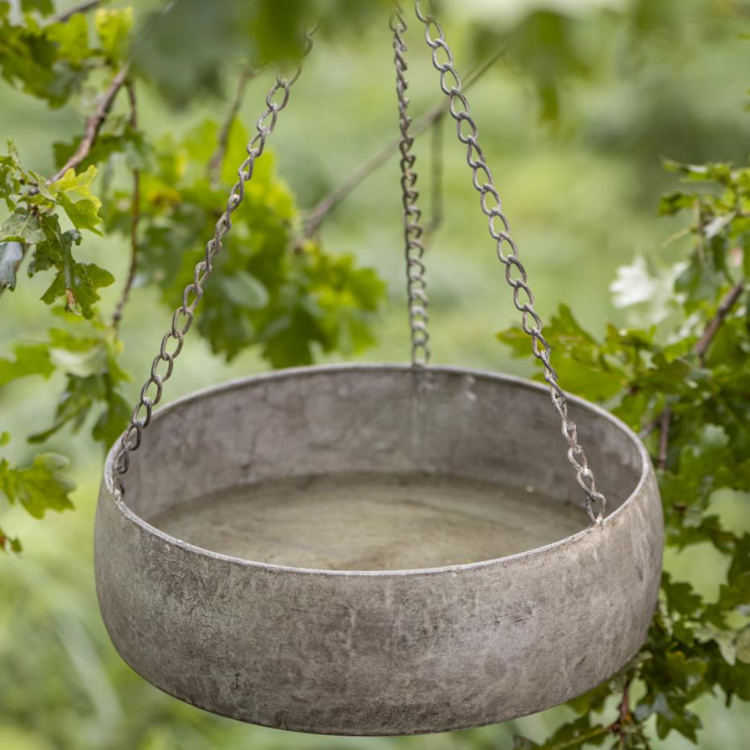 Køb Fuglebad til ophæng grå/mosgrøn | 249,95 | Fri fragt over 149 kr. | Hurtig levering | Dag til dag levering | Ib Laursen | Fugl, Fuglemad, Fuglefoder, Vand til fugl, Fugl i haven