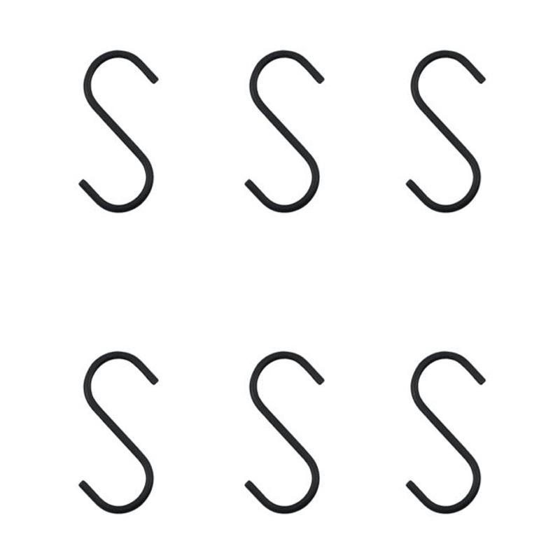 Køb 6 S krog Snap Sort 6 cm | 49,95 | House Doctor, Tøjbøjler, Metal, Jern, Bøjle, Eksklusiv, Knage, Garderobeplads, S-form