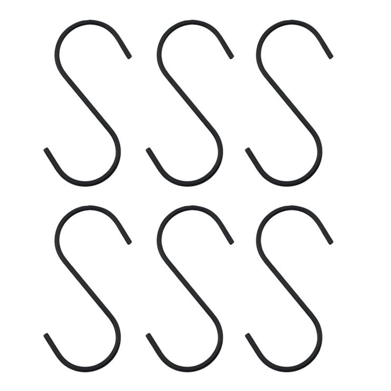 Køb 6 S krog Snap Sort 10 cm | 55,95 | House Doctor, Tøjbøjler, Metal, Jern, Bøjle, Eksklusiv, Knage, Garderobeplads, S-form