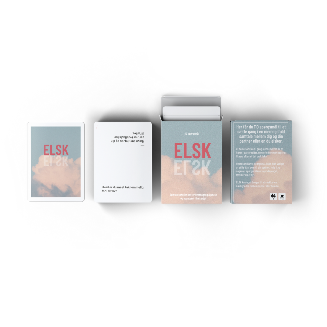 Køb ELSK - Samtalekort til parforholdet | 99,95 | Fri fragt over 149 kr. | Hurtig levering | Dag til dag levering | SNAK | Spil, Spillekort, Leg, Spørgsmål, Hvad vil du vide?
