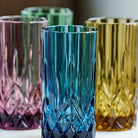 Køb Highball Glas Sorrento 38 cl | 49,95 | Fri fragt over 149 kr. | Hurtig levering | Dag til dag levering | Lyngby Glas, Juiceglas, Vandglas, Drikkeglas, Drinksglas, Farvet glas, Facetter, Facetmønster