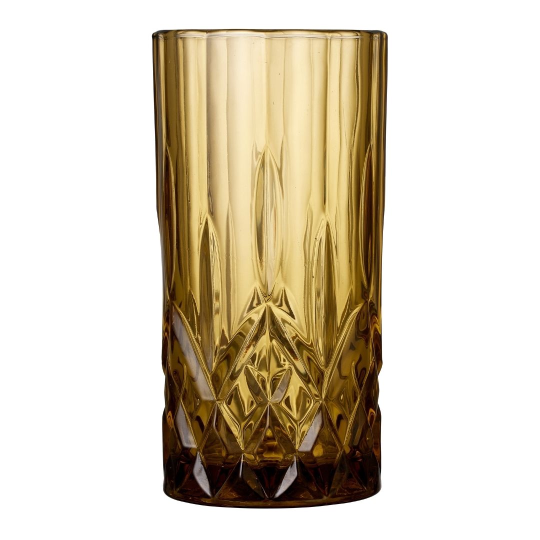 Køb Highball Glas Sorrento 38 cl | 49,95 | Fri fragt over 149 kr. | Hurtig levering | Dag til dag levering | Lyngby Glas, Juiceglas, Vandglas, Drikkeglas, Drinksglas, Farvet glas, Facetter, Facetmønster