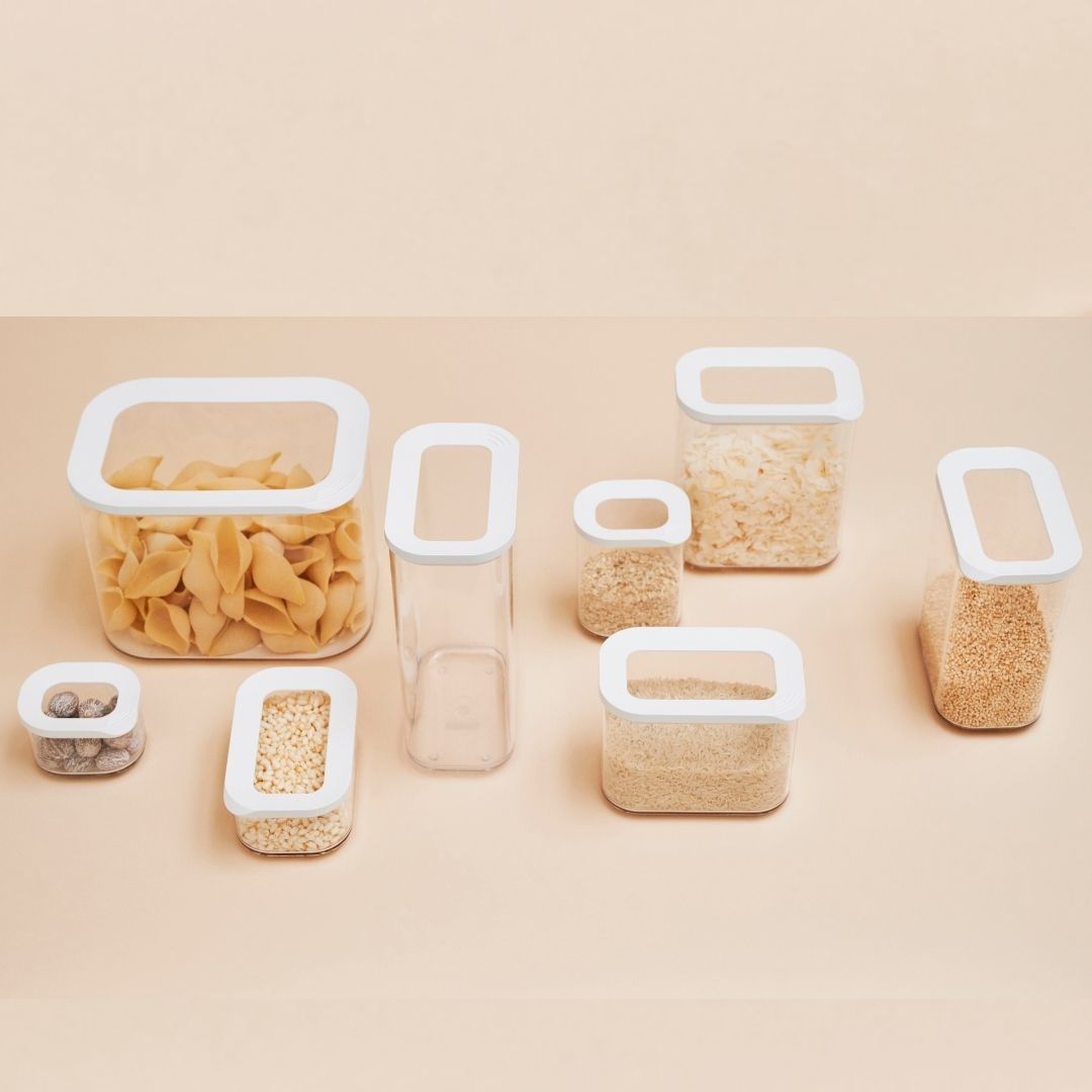Køb Opbevaringsboks Modula Aflang | fra 44,95 | Flere størrelser | Fri fragt over 149 kr. | Hurtig levering | Dag til dag levering | Rosti, Mad opbevaring, Til køleskab, Til køkkenskab, Til Køkkenskuffe, Gryn, Havregryn, Mel, Sukker, Linser, Bønner, Krydderier, Overskuelig, Orden, Organisering, Opbevaringsglas, Opbevaringskrukke, Med låg, Husholdningsboks, Osteklokke