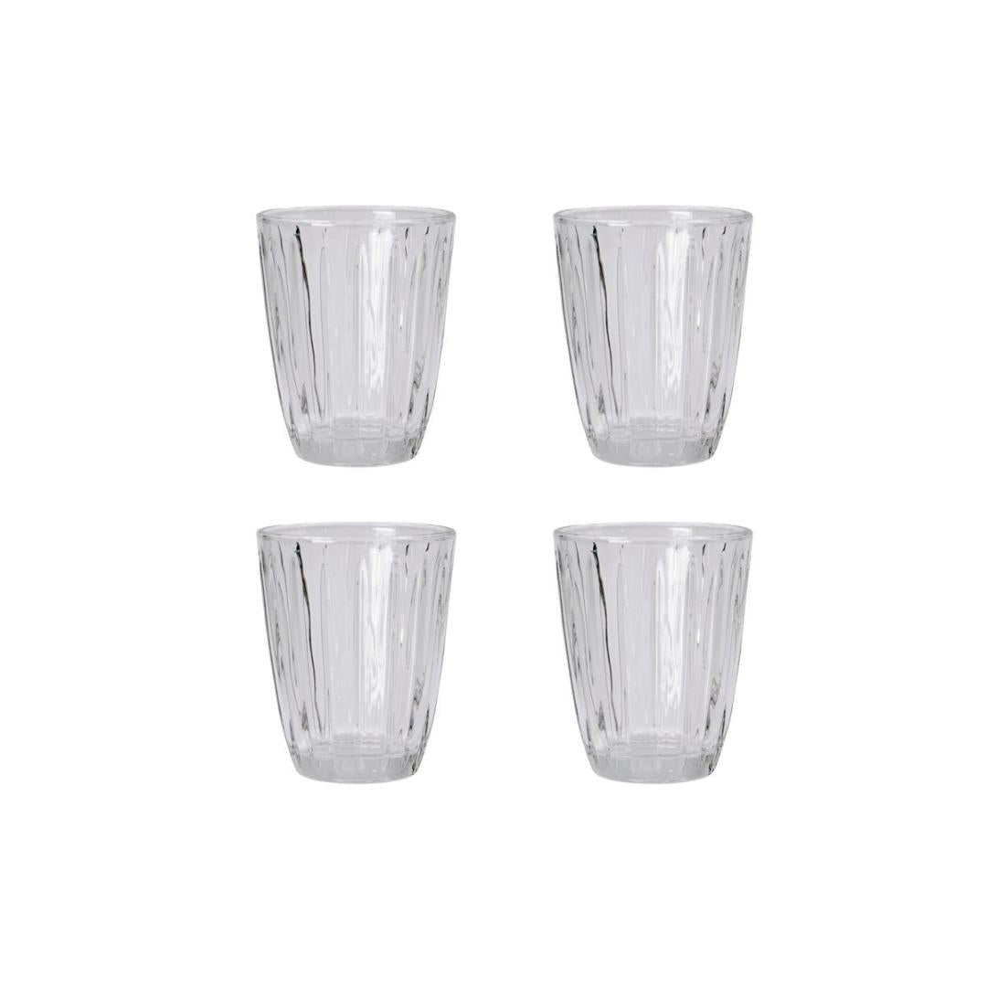 Køb Vandglas Klar Groove | 174,95 | Fri fragt over 149 kr. | Hurtig levering | Dag til dag levering | Nicolas Vahé, Society of Lifestyle | 4 vandglas, Sæt med 4, Glas, Drikkeglas, Juiceglas