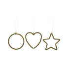 Køb Ophæng Beads Gylden - sæt af 3 stk | 119,95 | Fri fragt over 149 kr. | Hurtig levering | Dag til dag levering | House Doctor, Society of Lifestyle | Dekoration, Jul, Julepynt, Ornament, Rong, Stjerne, Hjerte, Perler, Glasperler