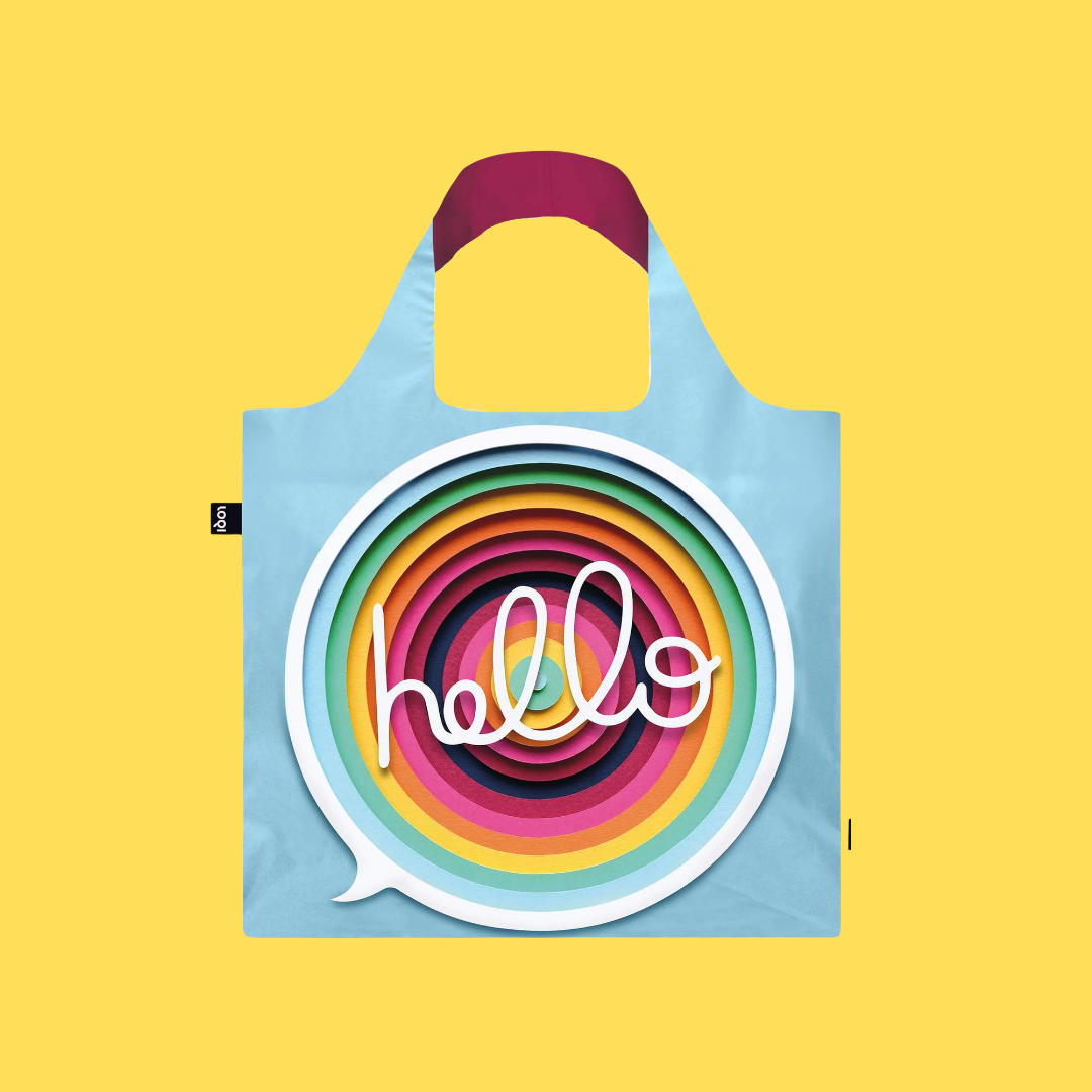 Køb Indkøbspose Hello | 69,95 | Fri fragt over 149 kr. | Hurtig levering | Dag til dag levering | Loqi | Håndtaske, Træningstaske, Totetaske, Indkøbstaske, Tote bag, Undgå plastposer, Undgå engangsposer, Stofnet, Genbrugsmulepose, Pose, Net, Indkøbsnet