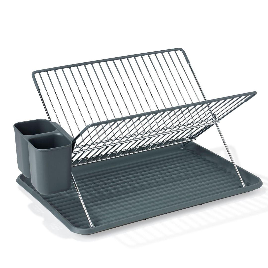 Køb Opvaskestativ med bakke og bestikholder Grå | 139,95 | Fri fragt over 149 kr. | Hurtig levering | Dag til dag levering | Opvask, Vask op i hånden, Borstativ til opvask, Metalstativ, Opvaskestativ med metal bakke, Bestikholder, Opvaskeholder, Tørrestativ
