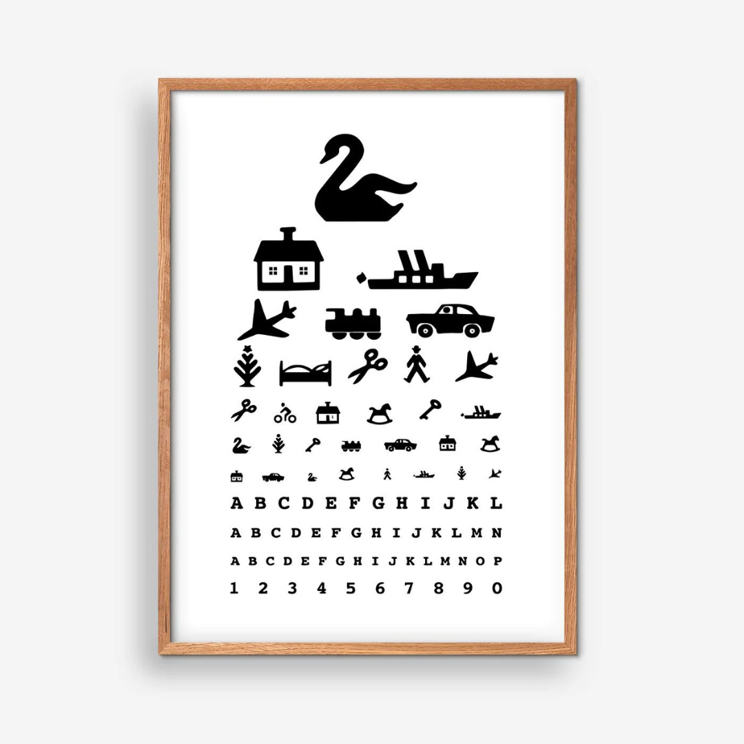 Køb Plakat Synstavle | fra 269,95 | Fri fragt over 149 kr. | Hurtig levering | Dag til dag levering | Empty Wall | Billede, Kunst, Retro, Læge plakat, Synstest