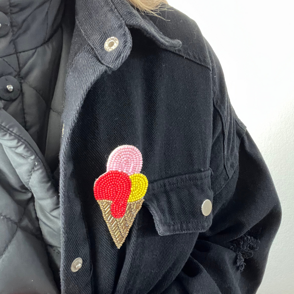 Køb Broche Ice Cream - sæt af 2 stk | 179,95 | Fri fragt over 149 kr. | Hurtig levering | Dag til dag levering | Håndlavet, Hand made, Indien, Pynt, Accessories 