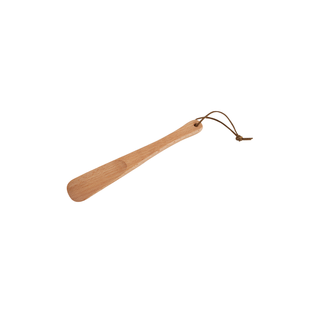 Køb Skohorn i træ med lædersnor | 49,95 | Flere størrelser | Fri fragt over 149 kr. | Hurtig levering | Dag til dag levering | Bürstenhaus Redecker | Sko, Olieret bøgetræ, Snor, lædersnor