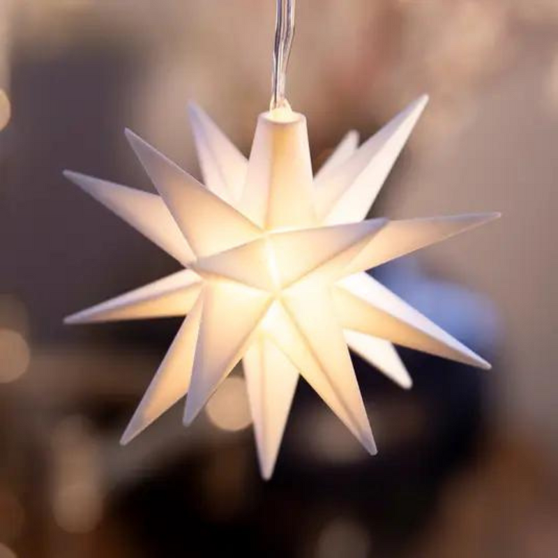 Køb Stjerne med LED lys hvid | fra 179,95 | Fri fragt over 149 kr. | Hurtig levering | Dag til dag levering | DecoTrend | Dekoration, Elektrisk lys, Belysning, Lampe, Lyskæde, Juletræslys, LED lys, Stjerne