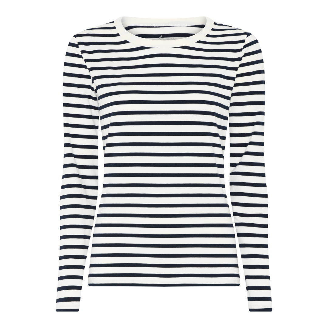 Køb Bluse med lange ærmer og rund hals Lucca Strib | Hurtig levering | fri fragt fra 249 kr. | Frau | 