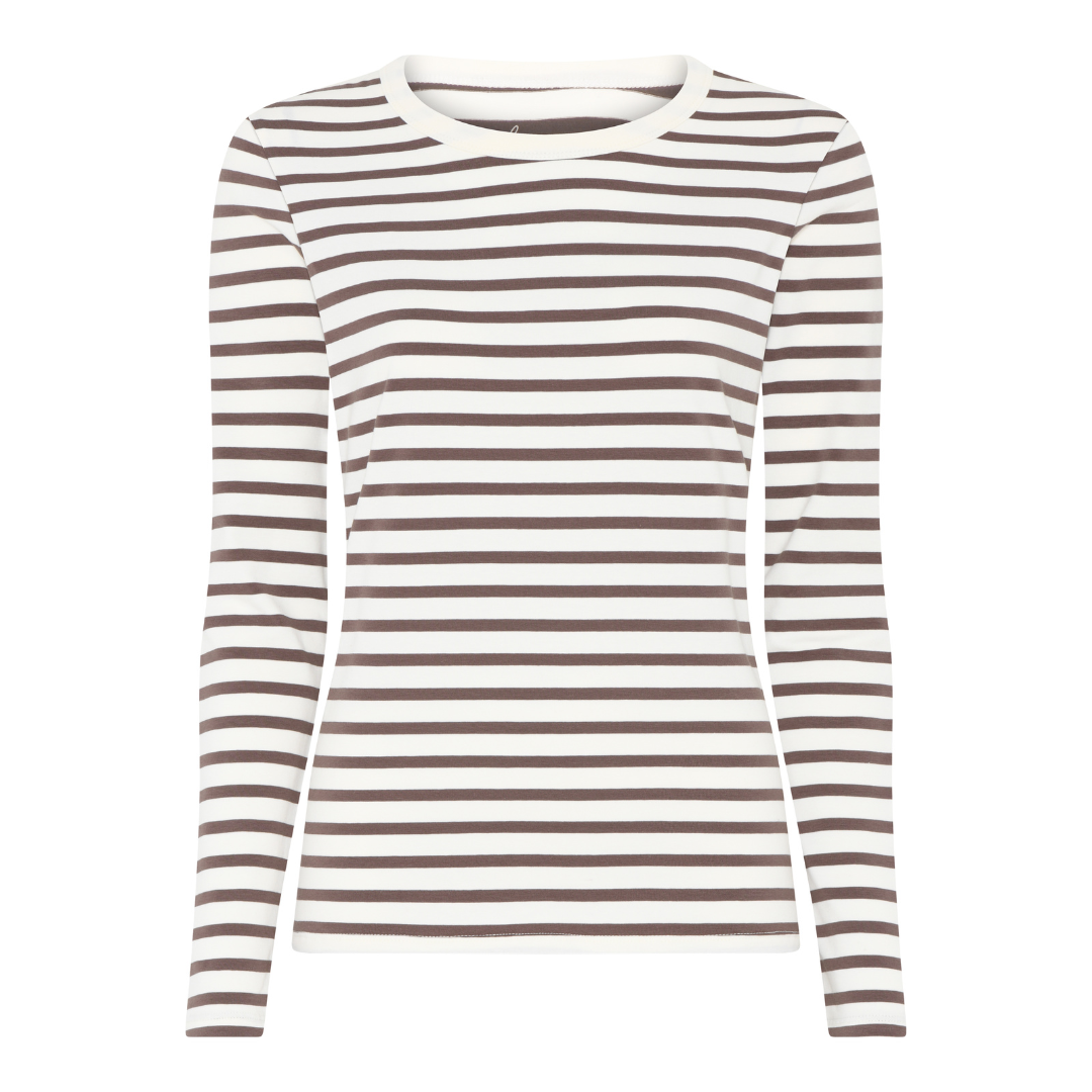 Køb Bluse med lange ærmer og rund hals Lucca Strib | Hurtig levering | fri fragt fra 249 kr. | Frau | 