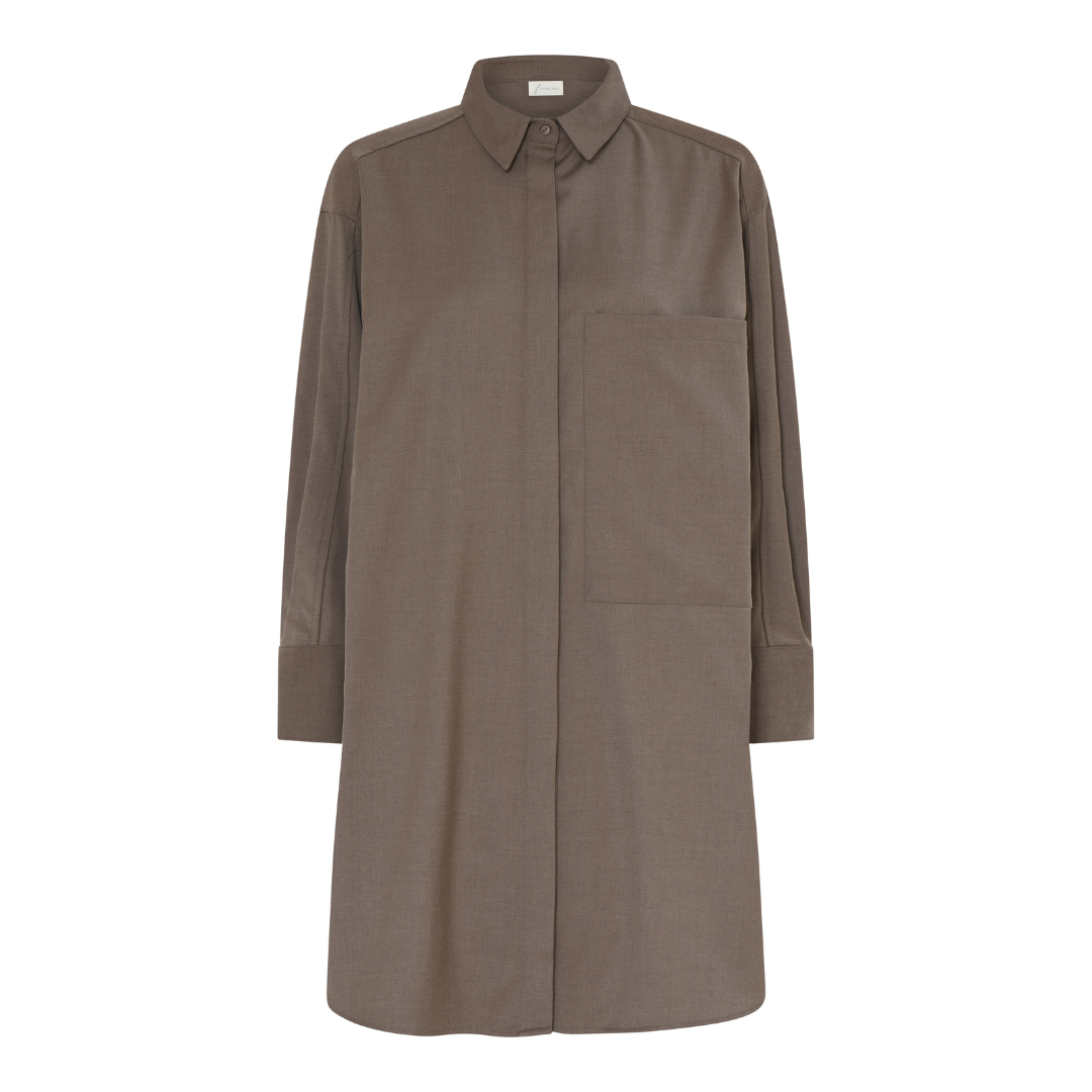 Lyon skjorte en klassisk skjorte, med med lange ærmer. Skjorten er i uld blend. Sort | Hurtig levering | fri fragt fra 149kr