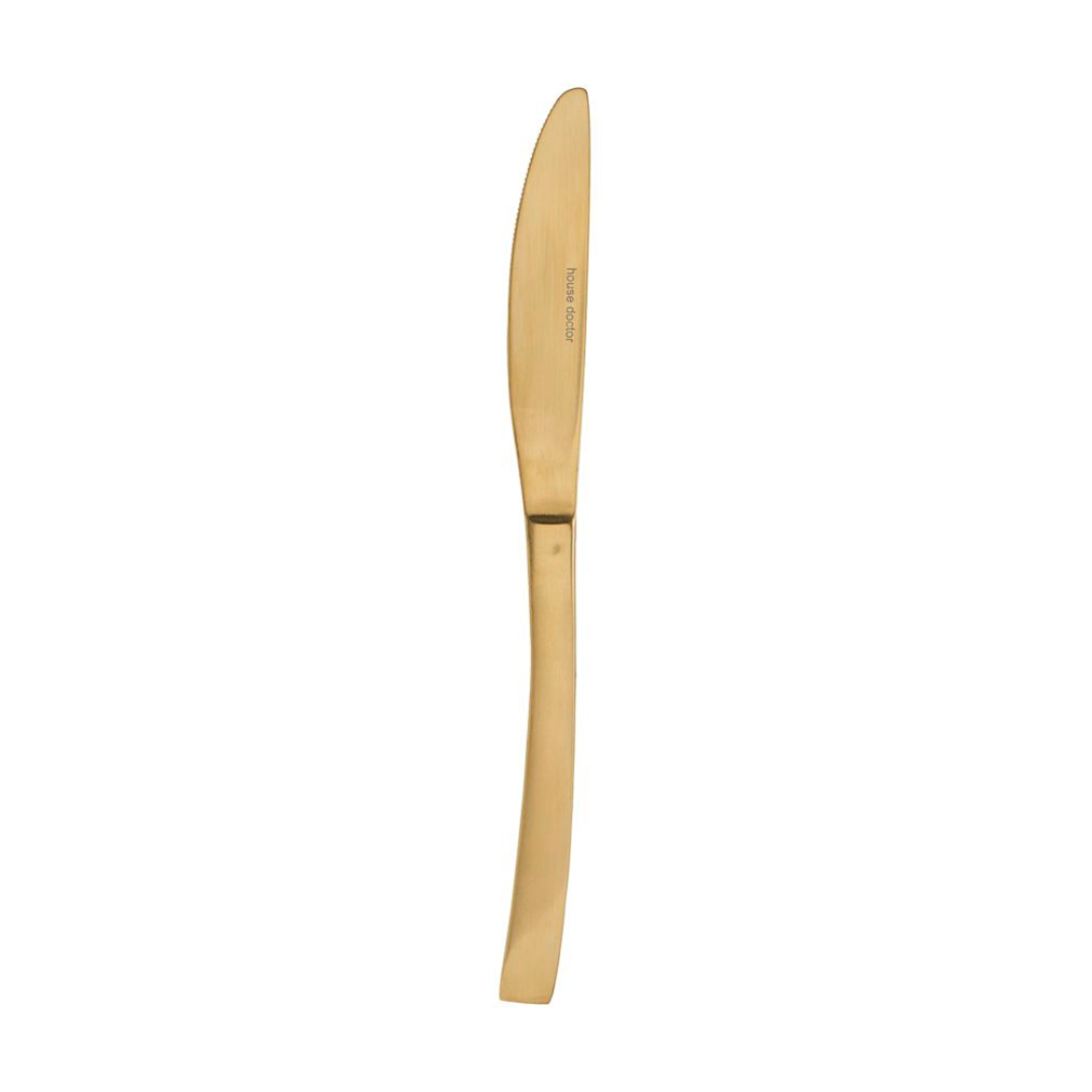 Køb Bestik Golden | fra 49,95 | Fri fragt over 149 kr. | Hurtig levering | Dag til dag levering | House Doctor, Society of Lifestyle | Gaffel, Kniv, Ske, Spiseske, Teske, Bestik, Borddækning, Servering, Bestiksæt, Guld, Messing, Gylden 