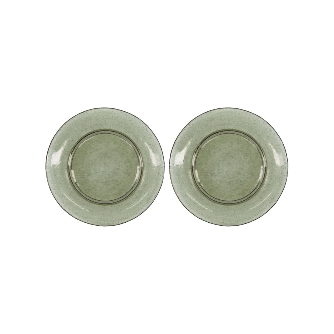 Køb Tallerken Rain Grøn - sæt af 2 stk | fra 179,95 | Fri fragt over 149 kr. | Hurtig levering | Dag til dag levering | House Doctor, Society of Lifestyle | Tallerken, Middagstallerken, Frokosttallerken, Glastallerken, Tallerken i glas, Glas