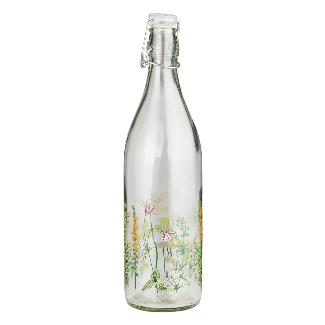 Køb Flaske med patentlåg Summertime | 99,95| Fri fragt over 149 kr. | Hurtig levering | Dag til dag levering | Ib Laursen | Flaske, Hjemmelavet saft, Saftflaske, Vandflaske, Blomster, Flaske med blomster, Glasflaske