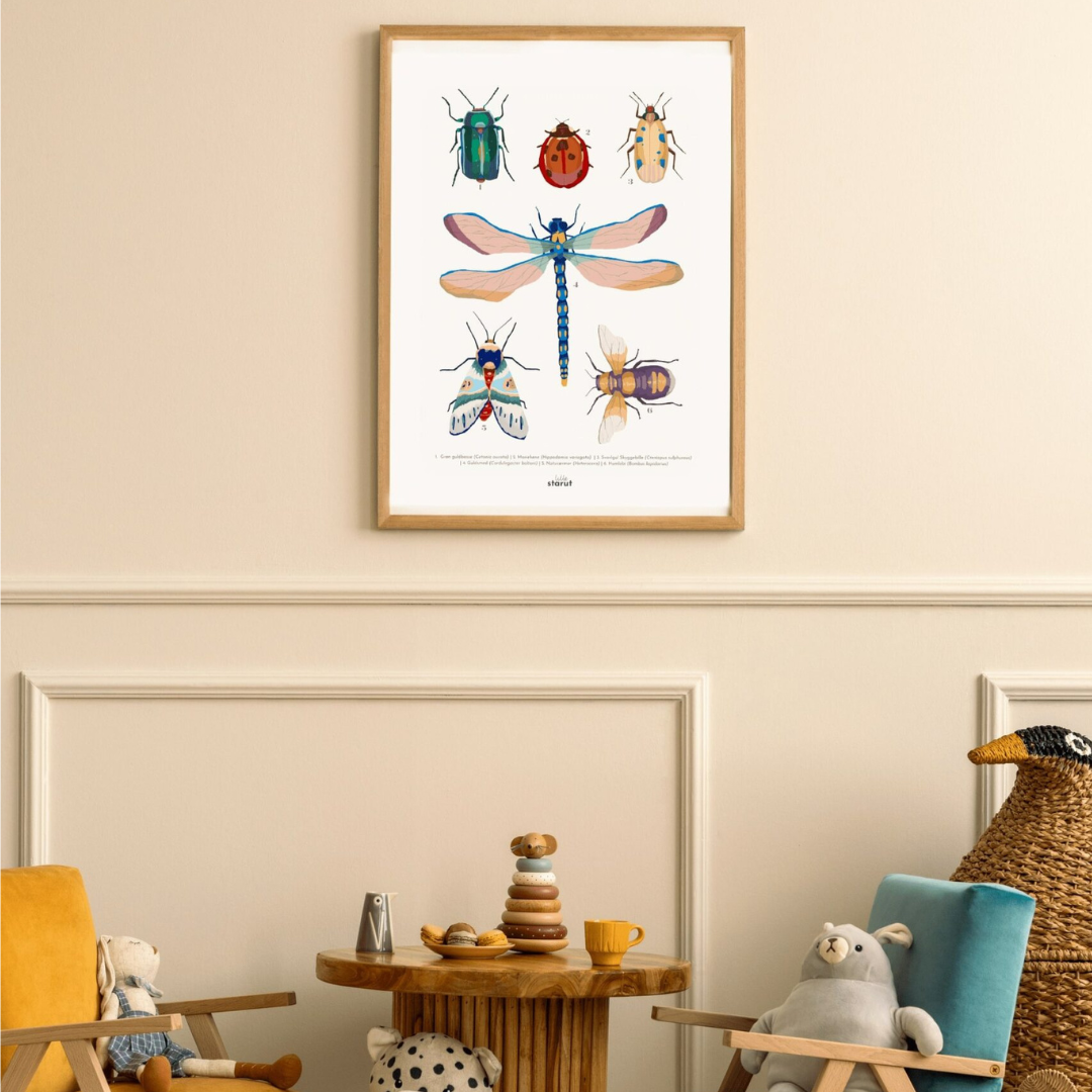 Køb Plakat Insekt 30x40 cm | 169,95 |Fri fragt over 149 kr. | Hurtig levering | Dag til dag levering | Lille Starut | Billede, Kunst, Børn, Til børneværelset, Plakat til børn