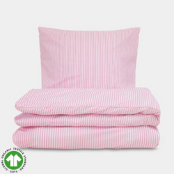 Køb Sekan Studio Sengesæt - stribet Pink/Hvid | fra 679,00 | Fri fragt over 149 kr. | Hurtig levering | Dag til dag levering | Sekan | Sengesæt, Sengebetræk, Pudebetræk, Dynebetræk, Sengelagen, OEKO-TEX®, GOTS, Certificeret bomuld, Luksus kvalitet