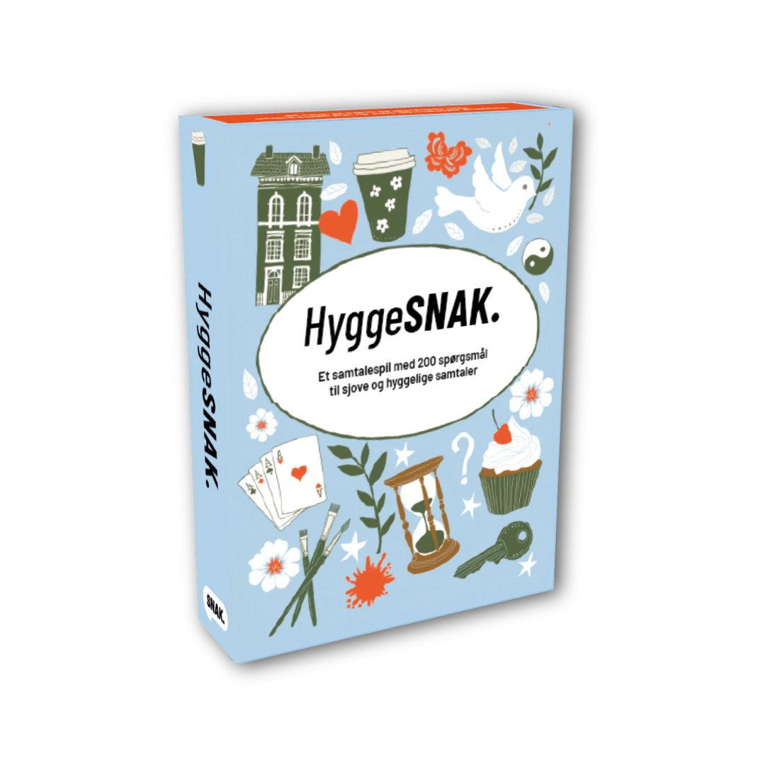 Køb HyggeSNAK | 149,95 | Fri fragt over 149 kr. | Hurtig levering | Dag til dag levering | SNAK | Spil, Spillekort, Leg, Spørgsmål, Hvad vil du vide? Snakspil, Samtalespil til enhver tid - for enhver smag, Samtalekort til de gode snakke, For par, I fællesskaber, Festligelejligheder, Netværksgrupper, Sjove samtalespil for venner og familie, Hygge og nærvær på spil