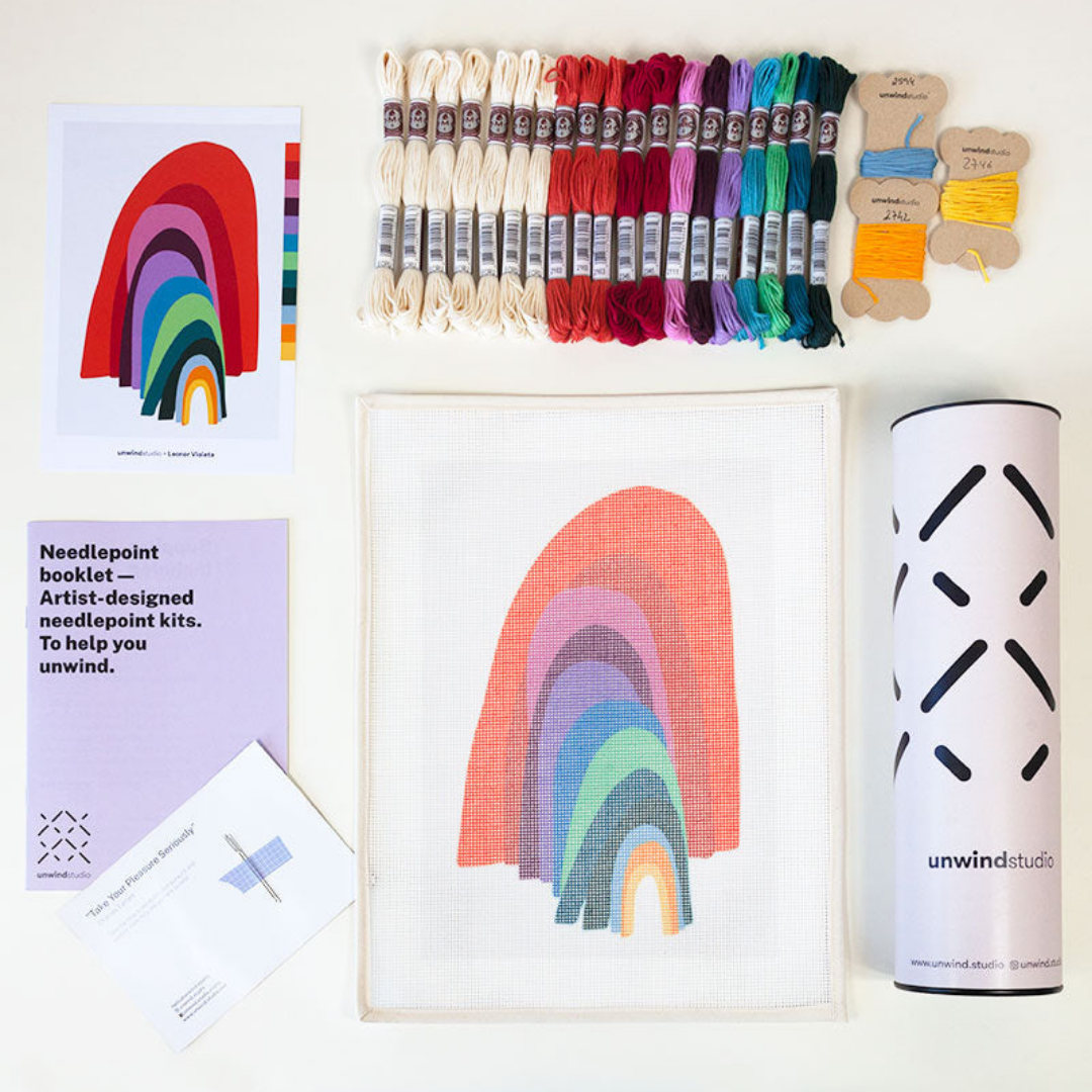 Køb Broderi kit From the Other Side Rainbow | 649,00 | Fri fragt over 149 kr. | Hurtig levering | Dag til dag levering | UndwindStudio | DIY, Brodering, Broderiteknik, Vægophæng, Garn, Garnophæng, Garnprojekt 