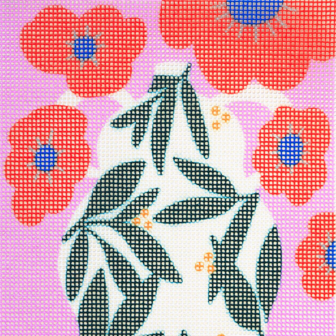 Køb Broderi kit Poppy Pot | 449,00 | Fri fragt over 149 kr. | Hurtig levering | Dag til dag levering | UndwindStudio | DIY, Brodering, Appelsiner, Broderiteknik, Vægophæng, Garn, Garnophæng, Garnprojekt 