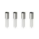 Fire blanke metal lyseholdere med tre spyd, til stagelys med 2,2 cm diameter