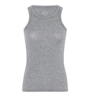 Grå meleret tanktop i modal og cashmere med rund hals og bryderryg
