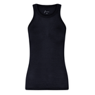 Mørkeblå tanktop i modal og cashmere med rund hals og bryderryg