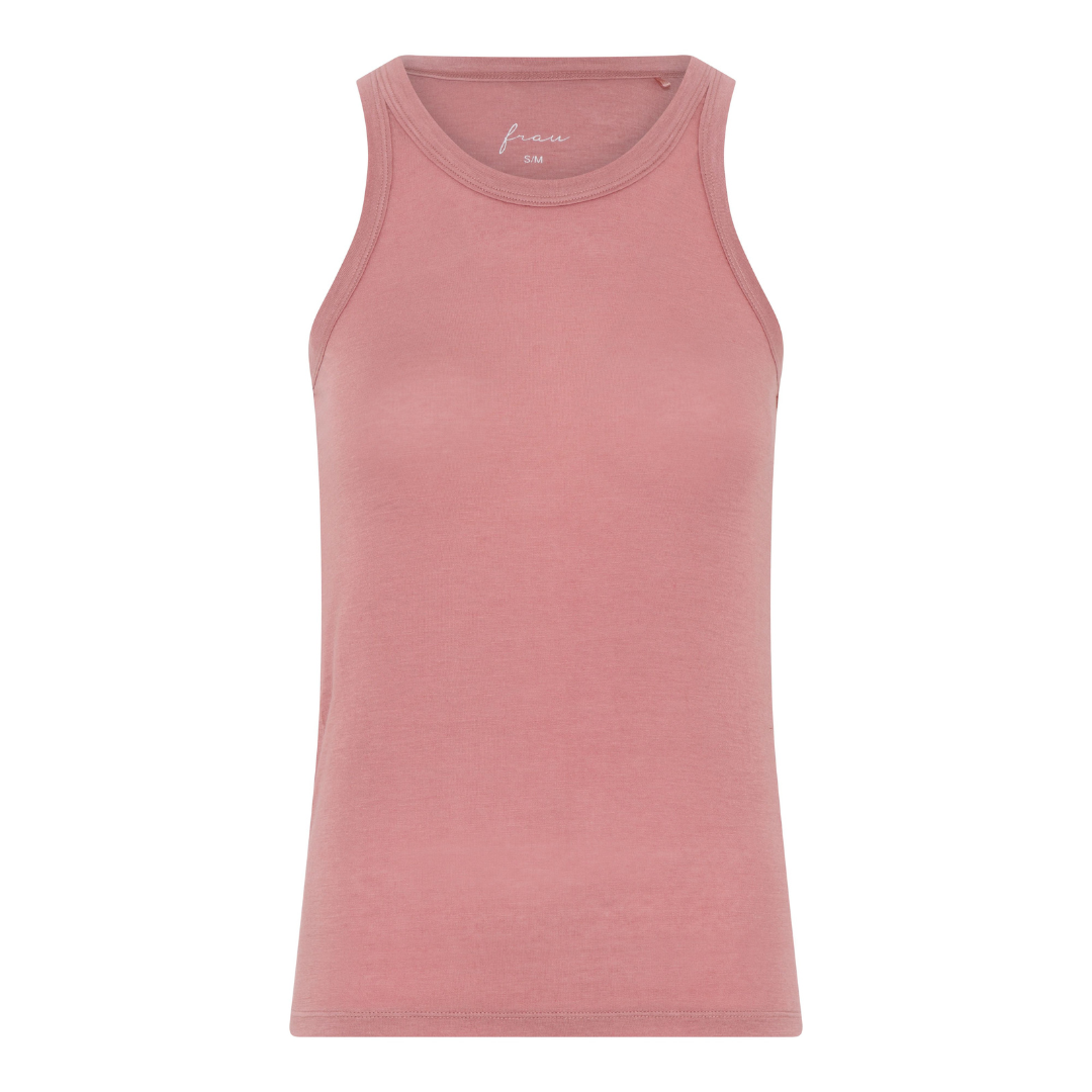 Ash Rose tanktop i modal og cashmere blend med rund hals og bryderryg