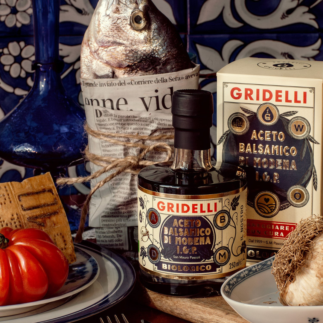 Gridelli Aceto Balsamico di Modena I.G.P. flaske 250 ml med tilhørende gaveæske