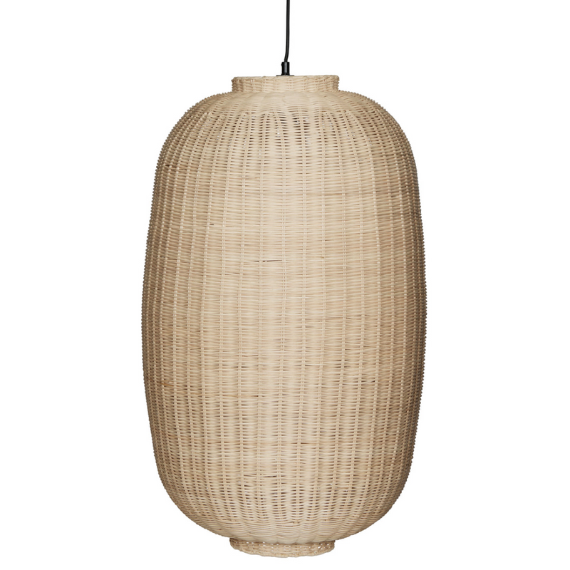 Køb Pendel Chand Oval i rattan | 1.669,00 | Fri fragt over 149 kr. | Hurtig levering | Dag til dag levering | Hübsch | Belysning, Lampe, Flet, Loftlampe, Stofledning, Rød ledning, Skærm, Natur, Flettet