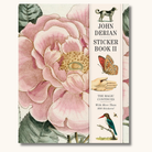 John Derian Sticker Book II hardcover klistermærkebog med lyserød blomst og vintage naturillustrationer