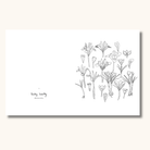 Hvid malebog med sort linje-illustration af krokusblomster på højre side