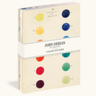 Sæt af 3 John Derian notesbøger med cremefarvede omslag og farverige akvarelcirkler