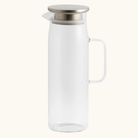Cylindrisk glaskande med kromlåg og greb, klar og gennemsigtig, 1,3 liter