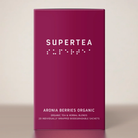 Mørkerød teæske med Supertea Aronia Berries Organic tekst og brailleskrift, 20 tebreve