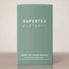 Supertea Green Tea Lemon Organic teæske i støvet grøn med hvid tekst og braille-skrift